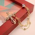 thumbnail image 3 of Fiesta De Bodas Oro Cristal Cruzado Ropa Broche Cadena Bor Sunnimix Botones de cuello, 3 of 8