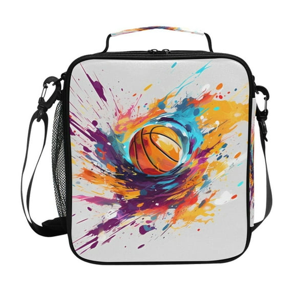 ALAZA Basketball Abstract Lunch Box Insulated Lunch Bag Reusable Thermal Cooler Tote School Picnic