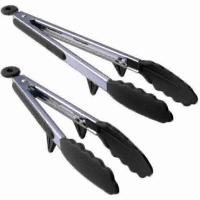 Stainless Steel Kitchen Tongs with Heat-Resistant Silicone Ends for Cooking and Grilling
