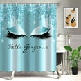 thumbnail image 2 of FMSHPON Modern Glittering Eyelash 4 Piece Bathroom Set Shower Curtain Bath Rug Contour Mat and Toilet Lid Cover, 2 of 7