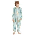thumbnail image 2 of Soft Big Kids Onesie Pajamas Cozy Loose-Fit Jumpsuits for kids with Pockets for Christmas Lounge & Play Deer and Pine Trees Pattern, 2 of 8