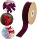 thumbnail image 1 of Cinta de terciopelo, cinta de floristería, cinta de terciopelo de una sola cara, rollo con carrete para envolver regalos, manualidades hechas a mano, Púrpura rojo, 1 of 8