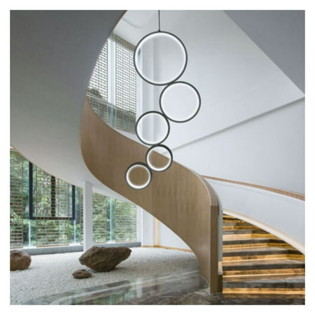 

‎StudyliModern 5 Rings LED Chandelier Dimmable LED Chandelier with Control