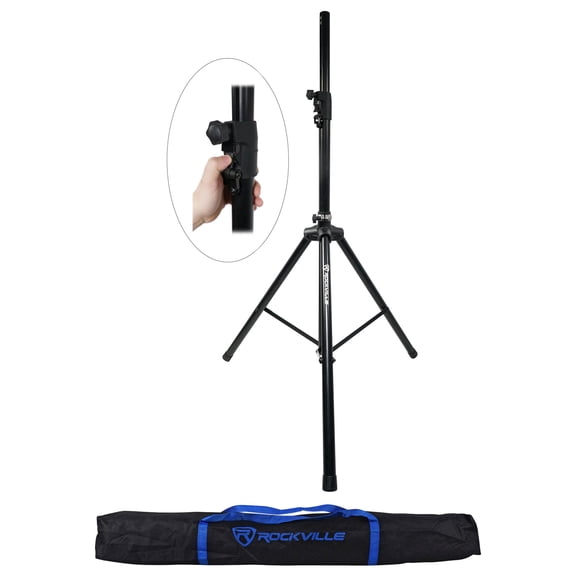 Rockville DJ PA Tripod Speaker Stand Hydraulic Air Auto Lift & Lowering   Bag