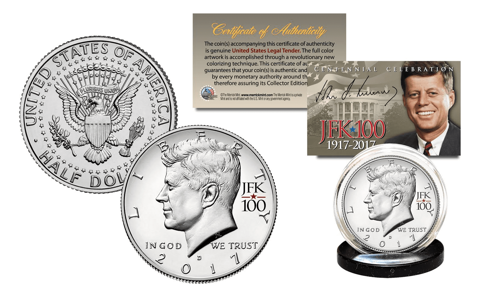 Set JFK*100 KENNEDY 100th BIRTHDAY 2017 Kennedy Half Dollar 2-Coin U.S JOHN F 