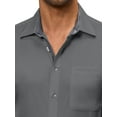 thumbnail image 5 of sogami Men's Short Sleeve Stretch Cotton Dress Shirt with Pocket Regular Fit Men's Gift, 5 of 7