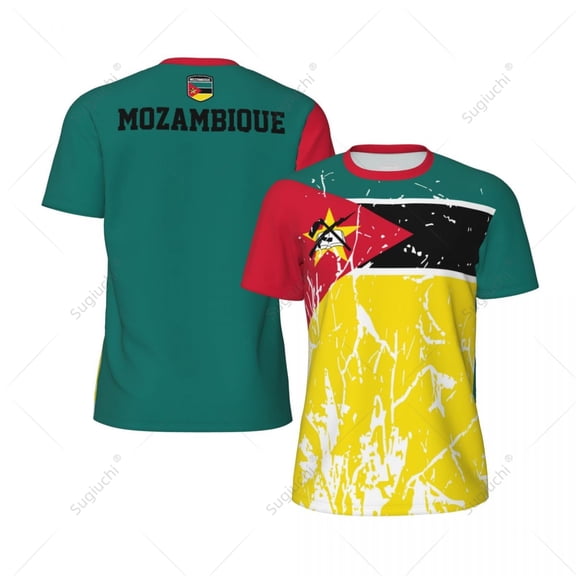 Exclusive design Mozambique Flag Grain 3D Printed Men For Running Bike Soccer Tennis Fitness Sports tshirt Mesh Short T-shirt