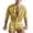 HGG210-Yellow, variant on Yaoyar Men's 2 Pieces Shirt Sets Sexy Lace See Through Long Sleeve Casual Button Down Shirts and Shorts Tracksuit