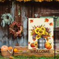 thumbnail image 3 of Fall Floral Garden Flag Double Sided, Pumpkins Maple Leaves Fall Flag Autumn Thanksgiving Seasonal Yard Flag Outdoor Decoration 12x18 Inch, 3 of 6
