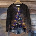 thumbnail image 6 of Womens Baggy Sweatshirts Christmas Clothes Printed Crewneck Pullover Long Sleeve Graphic Sweater Tops (L, Black), 6 of 7
