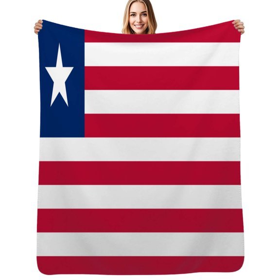 Liberia National Country Flag Flannel Blanket Warm Soft Bedding Throws Winter Camping Chair Sofa Bed