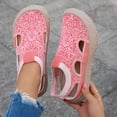 thumbnail image 3 of Rokment Womens Tie Dye Orthotic Chunky Walking Shoes Beach Casual Closed Toe Sandals Hollow out Comfortable Platform Slip on Socks Non Slip Nursing Work Flat Loafers Fashion Sneakers Red Size 7.5, 3 of 8