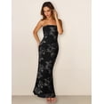 thumbnail image 5 of Merokeety Womens Summer Maxi Tube Dress Floral Mesh Formal Party Long Dresses Black l, 5 of 5