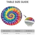 thumbnail image 6 of Colorful Rainbow Tie Dye Spiral Pattern Round Fitted Tablecloth with Elastic Edge,Dining Table Cover Waterproof,Outdoor Round Tablecloth for Camping,Dining,Indoor and Outdoor, 6 of 7