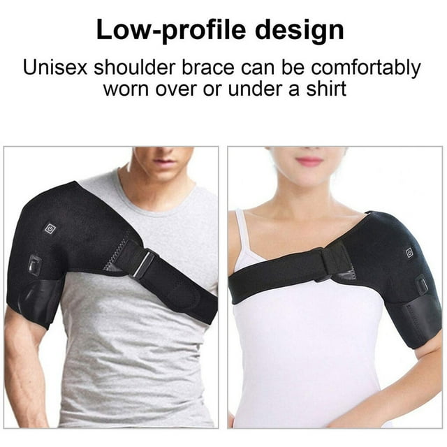 serony Shoulder Brace Household Supply Heated Multiple Modes Electric Straps Heating Support Wraps Adjustable Free Size Relief Braces As shown