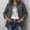 Gray 1, variant on Womens Ruffle Trim Button Down Shirt Jacket Double Breasted Shacket Black L