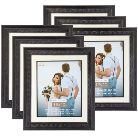 Studio Decor Home Bronze Triple Beaded Frame with Mat, 6 Pack