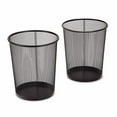 thumbnail image 2 of TRAHOO-2-Pack Steel Mesh Round Trashcan Wastebasket for Trash or Recycle in The Home, Office, or Garage, Black, 6 Gallon, 2 of 4