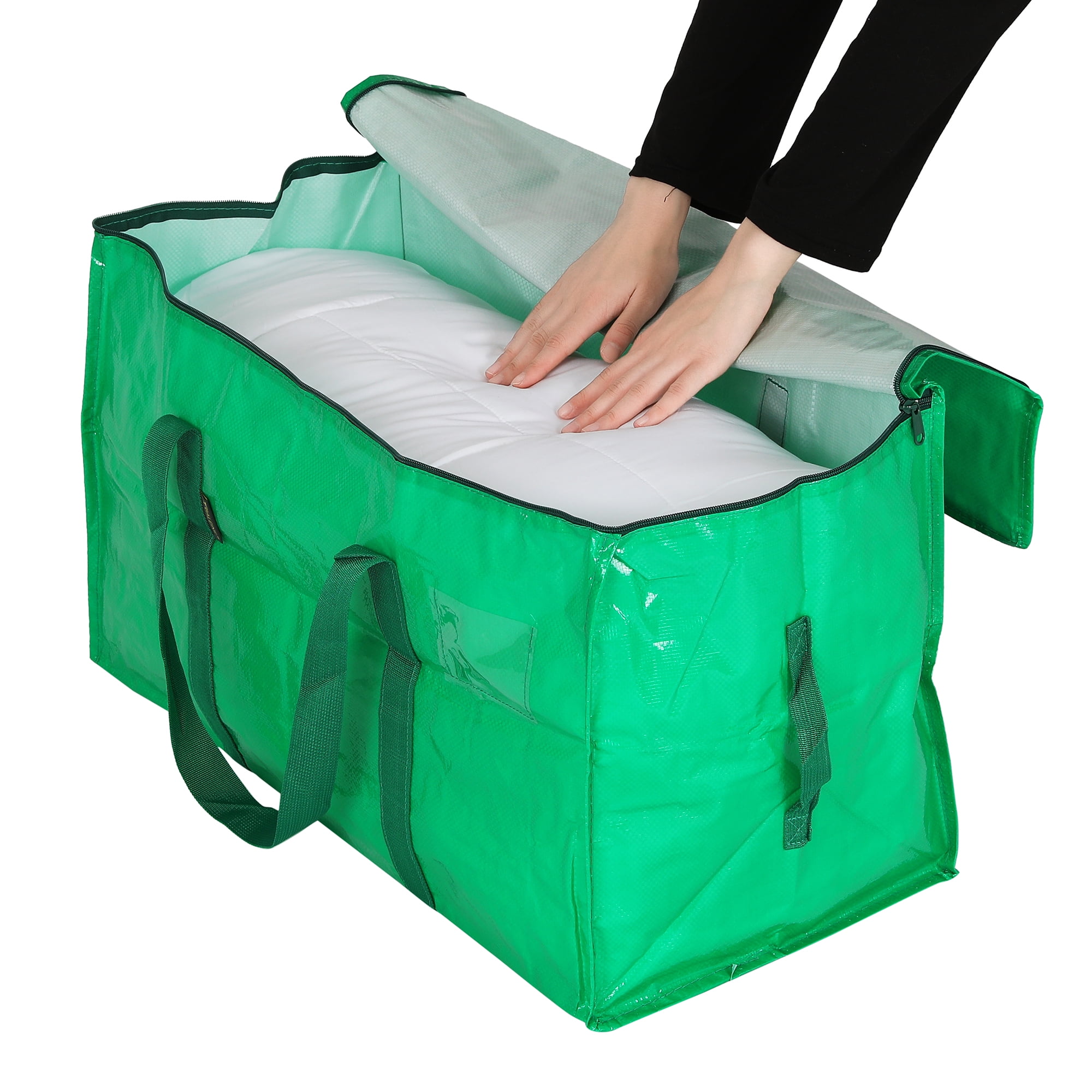 Unique Bargains 1 Pack Clothes Storage Bags Moving Bags Green 27*14*15in