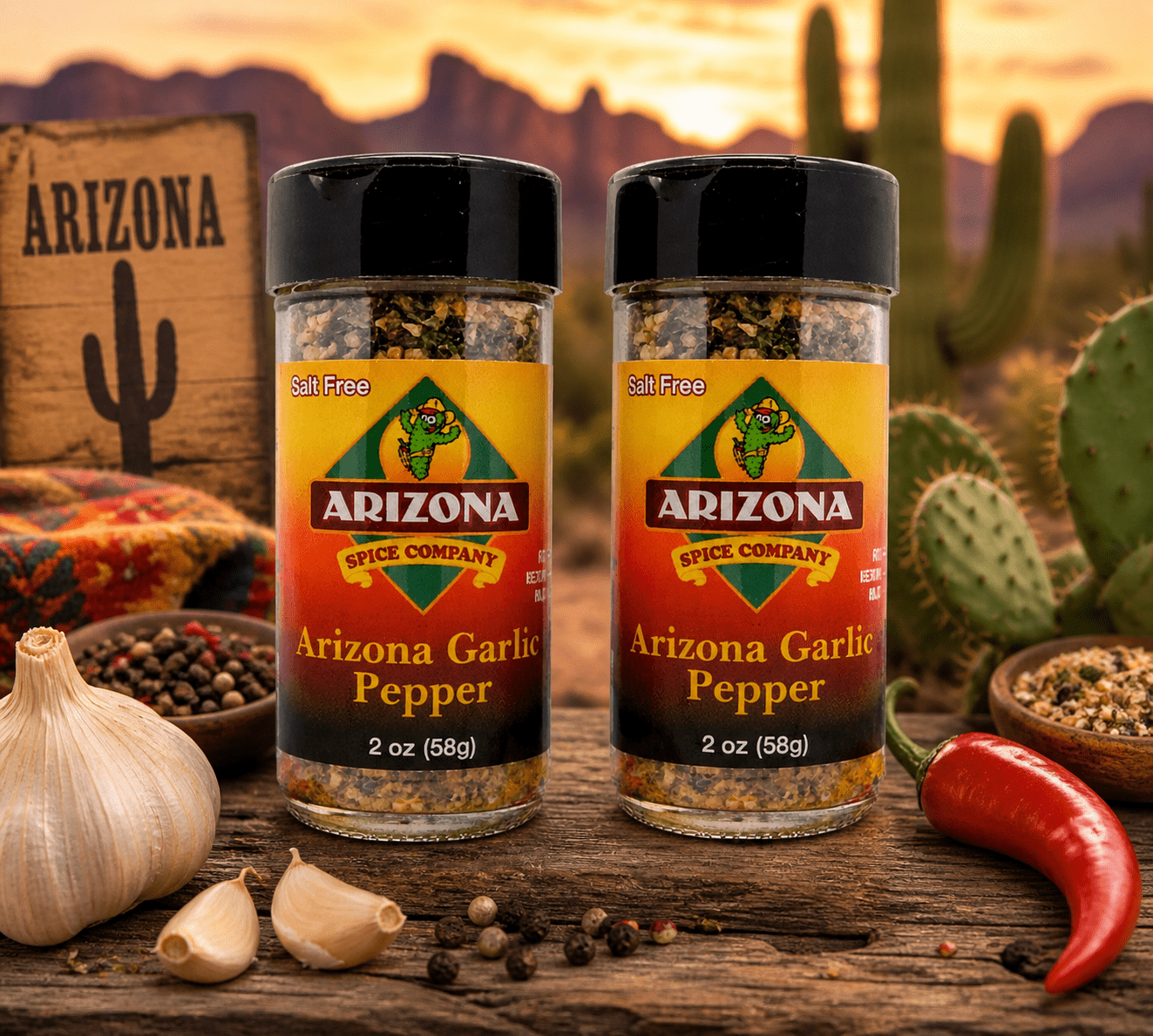 Arizona Garlic Pepper 2 Pack, 2 oz