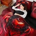 thumbnail image 4 of Castle Fairy Female Men Love Heart Print Twin Bedding Sets 7-Piece,Happy Valentine's Day Bedding Comforter Set Microfiber,Romantic Angel Wings Breathable Sheet Sets,Microfiber Bedroom Decor, 4 of 8