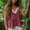 Wine, variant on Hueook Linen Tank Tops Woman Plus Size Flowy Fashion Lace V-Neck Sleeveless Spaghetti Strap Cami Bandage Top Camisoles Army Green 2X