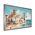 thumbnail image 2 of Designart "Santorini Greek Island Impression I" Cityscapes Framed Wall Art Decor - Industrial Orange Santorini Hallway Framed Wall Art Decor, 2 of 6