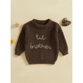thumbnail image 2 of Suealasg Infant Boys Sweater Long Sleeve Letter Embroidery Jumper Tops 3M 6M 9M 12M 18M Baby Spring Fall Warm Knitwear, 2 of 7
