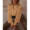 thumbnail image 4 of Blusa de Encaje para Mujer PRETTYGARDEN Manga Larga Caqui Talle S, 4 of 8