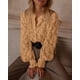thumbnail image 4 of Blusa de Encaje para Mujer PRETTYGARDEN Manga Larga Caqui Talle S, 4 of 8