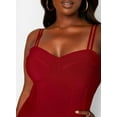 thumbnail image 5 of Rebdolls Women's Peplum Bandage Midi Dress - Burgundy - Large, 5 of 5
