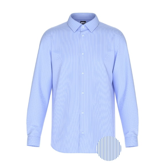 Tailored Blue White Lines Shirt In Icy Cotton 4-Way Stretch