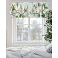 thumbnail image 3 of Watercolor Magnolia Flower Valances for Windows,Kitchen Valance Rod Pocket Short Curtain,Retro Farmhouse Floral Leaf Valance Curtain Window Valances for Bedroom Living Room 42x12in, 3 of 9