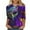 MulticolorβTops-ZA, variant on AGWOLF 3/4 Sleeve Mardi Gras Shirts for Women Casual Round Neck Mask Graphic Blouses Festival Party Tops