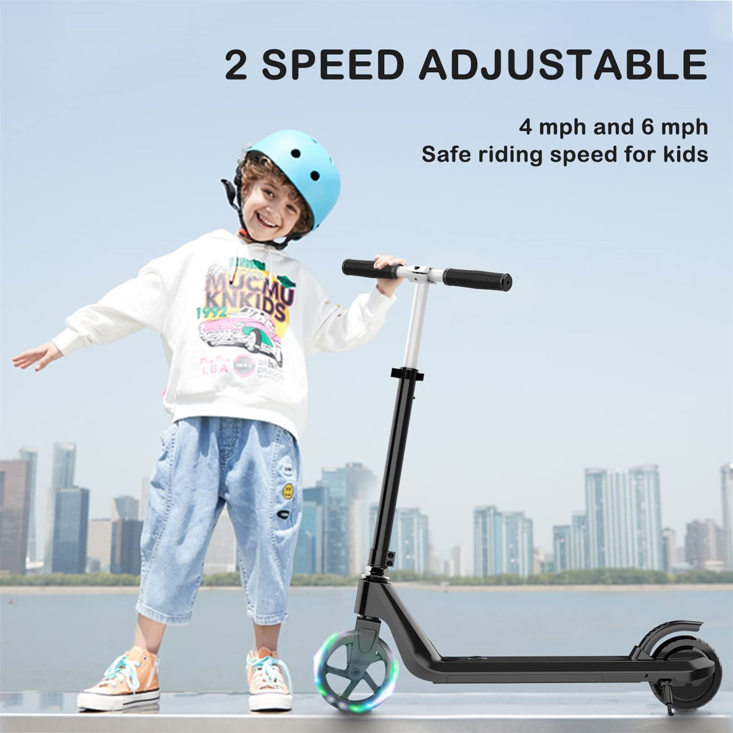 CIPACHO 34" Electric Kick Scooter for Kids Ages 6-14, Includes New Cruise Mode, 4 Adjustable Height Suitable for Boys and Girls, Black CIPACHO 34" Electric Kick Scooter for Kids Ages 6-14, Includes New Cruise Mode, 4 Adjustable Height Suitable for Boys and Girls, Black