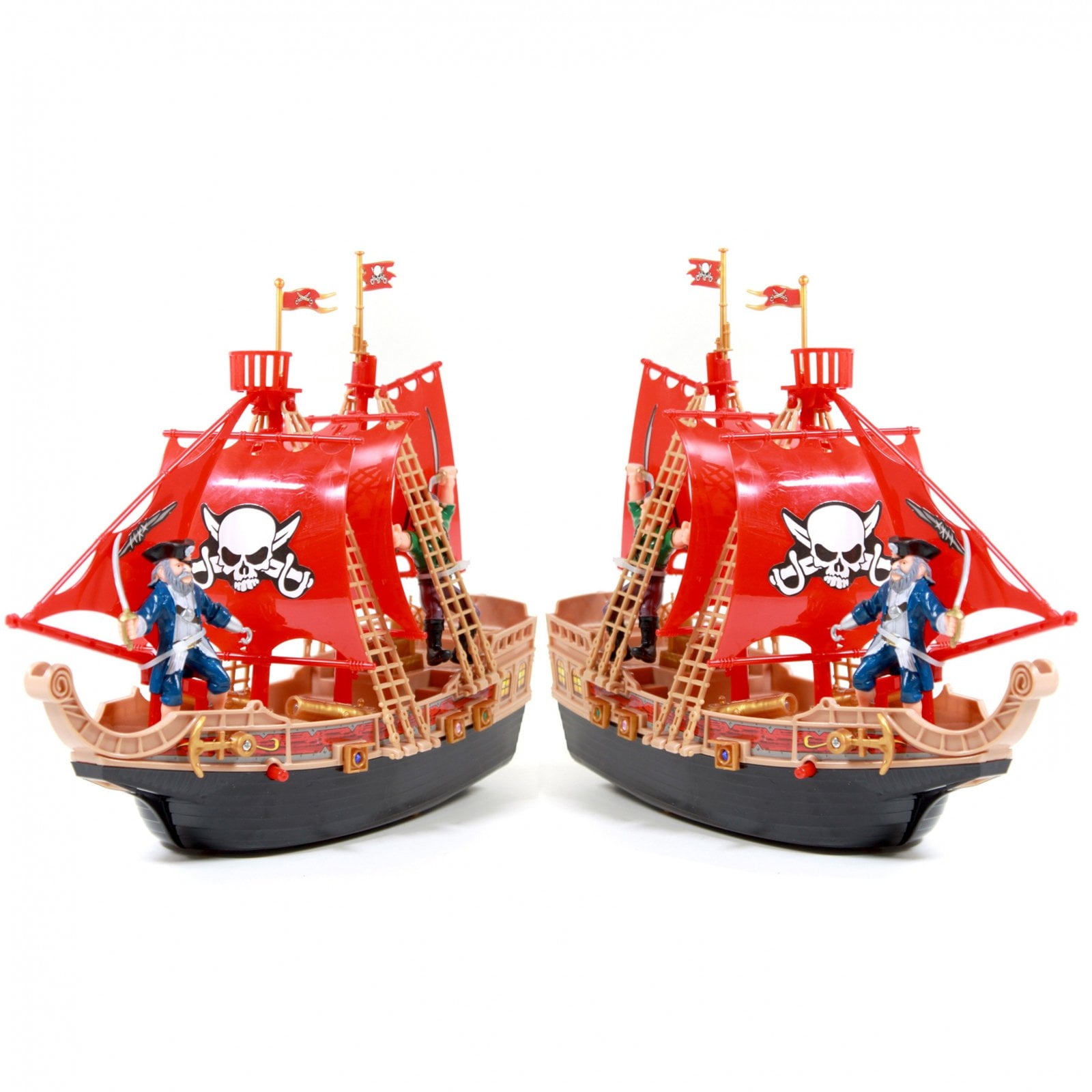 Kids Toy Pirate Ship 12 Plastic Pirate Action Figures For Boys Play Gift NEW 