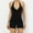 Black, variant on Women Bodysuit Summer Onesie Sexy Tight Plunge Bottoms Halter Body Suits Open Back Hollow Front Slimming Shapewear, Red, S