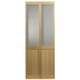 thumbnail image 2 of AWC Model 957 Frosted Half Glass Bifold Door 30"wide x 80"high Unfinished Pine, 2 of 3
