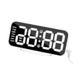 thumbnail image 4 of Mirror Surface Digital alarma de alarma de escritorio doble puertos USB 16.8x4.5x8.5cm 3 Niveles de brillo para la oficina en casa moderna portátil Marco, 4 of 8