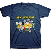 Mens Nickelodeon Hey Arnold! Shirt - Retro Nick Hey Arnold tee - Classic Nick Graphic T-Shirt (Athletic Navy, Large)