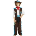 thumbnail image 7 of Toddler Boys Casual Outfit Sets Kids Solid Color West Cowboy Cow Fancy Dress With Bandana Vest Hat Daily-Wear,Brown,L, 7 of 7
