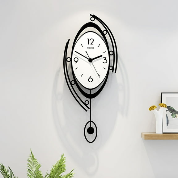 Home Decor Nordic Acrylic Wall Clock Pendulum Hanging Silent Round Wall Clock