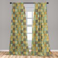 thumbnail image 5 of Ambesonne Beach Curtains, Flip Flops Vintage Summer, Pair of 28"x84", Multicolor, 5 of 5
