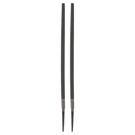 2 Pcs 10" Round Fine Cut File Fine Metal File without Handle, Grey