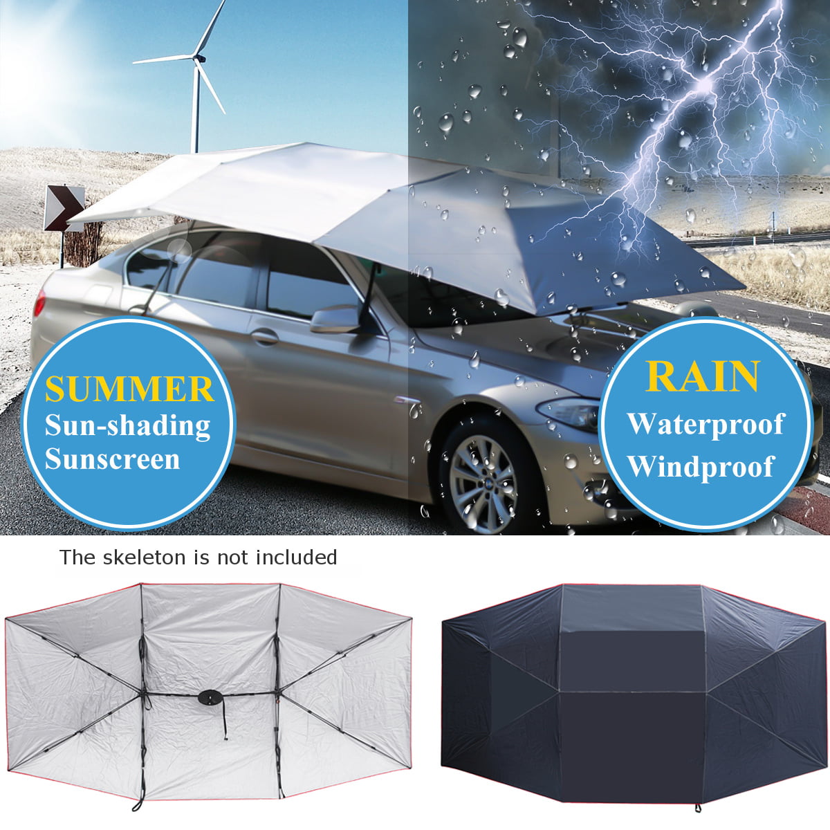 4 X 21m Automatic Car Tent Umbrella Foldable Outdoor Sunshade Cover