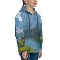 thumbnail image 3 of Lsque Majestic Deer Mountain Lake Patten Youth Hoodie Sweatshirt Pullover with Kangaroo Pocket Boys and Girls Hoodie Warm Hoodie for Kids-Medium, 3 of 6