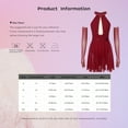thumbnail image 7 of Doomiva Women Lyric Dance Dress Rhinestones Backless Ballet Gymnastic Figure Skating Dresses Royal Blue L, 7 of 7