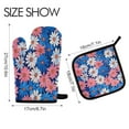 thumbnail image 2 of Yayeee Oven Mitts and Pot Holder Set of 2 Heat Resistant Kitchen Gloves Baking Hot Pad, Pink Flowers Pattern, 2 of 5