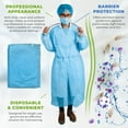 thumbnail image 4 of Blue Disposable Isolation Gowns, 45 GSM Polypropylene, 5 Count, X-Large, 4 of 9