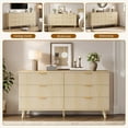thumbnail image 5 of Laintene 6 Drawer Dresser for Bedroom, 53" Wide Dressers & Chest of Drawers, Boho Fluted Dresser with Wave Panel Design, Modern Storage Dressers Organizer for Living Room, Natural, 5 of 10
